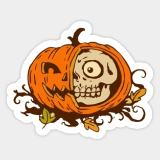 Halloween scary evil pumpkin funny pumpkin head Sticker